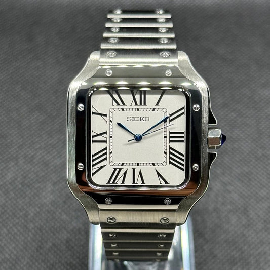 SEIKO MOD Santos White Roman Dial