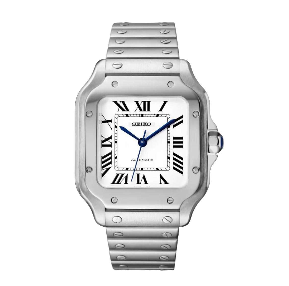 Seiko Mod Santos White Roman Dial