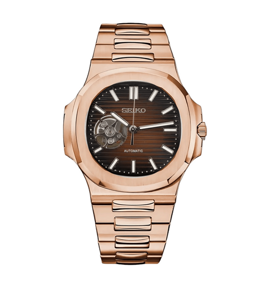SEIKO MOD Nautilus Brown Open Heart