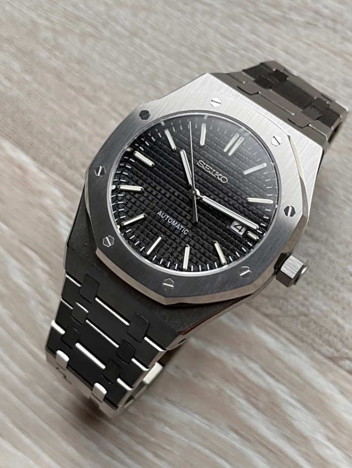 Seiko Mod Royal Oak Black Dial