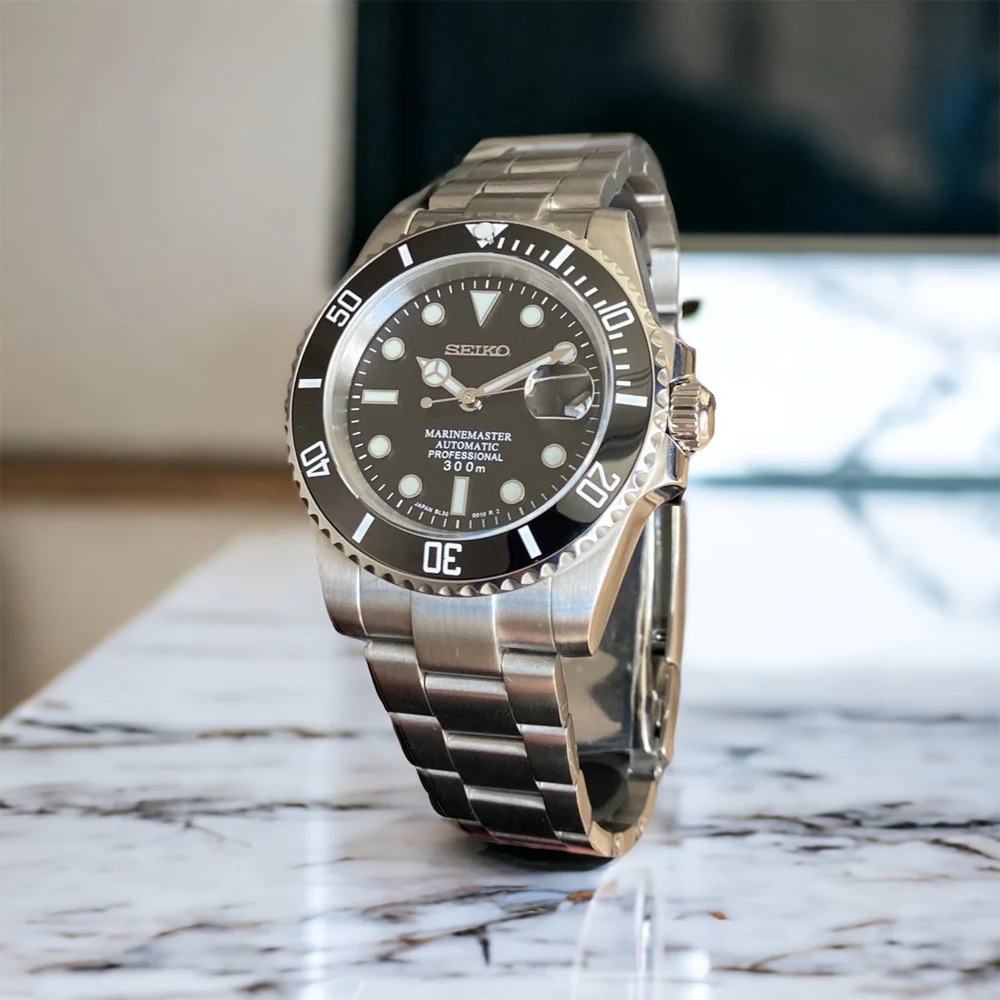 Seiko Mod Submariner Black Dial