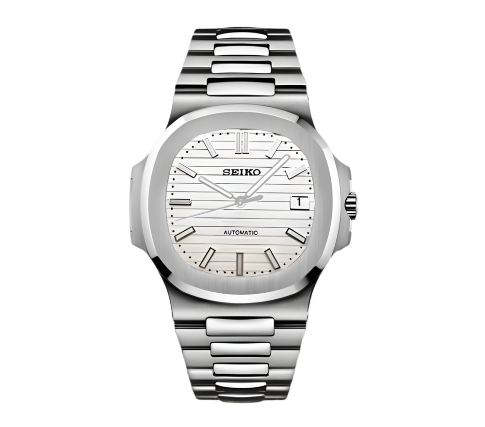 Seiko Mod Nautilus White Dial