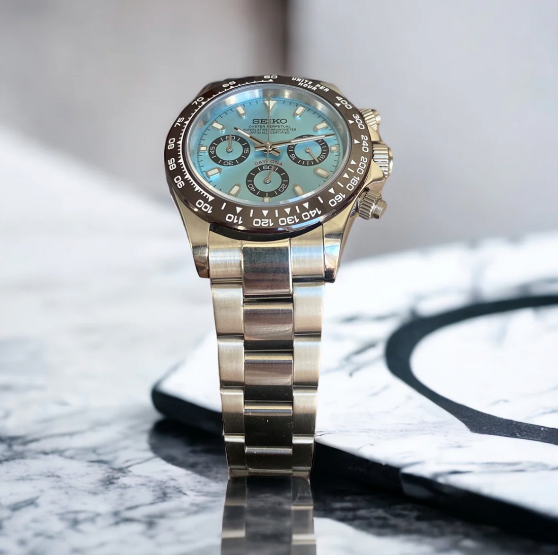 Seiko Mod Daytona Ice Blue Dial