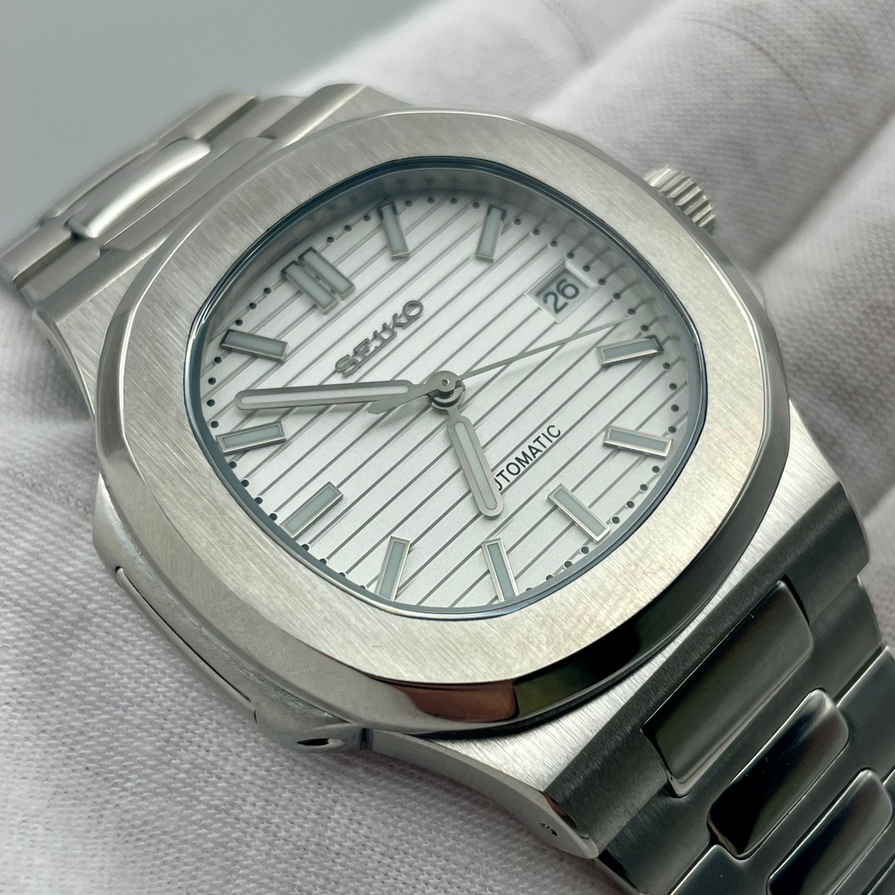 Seiko Mod Nautilus White Dial