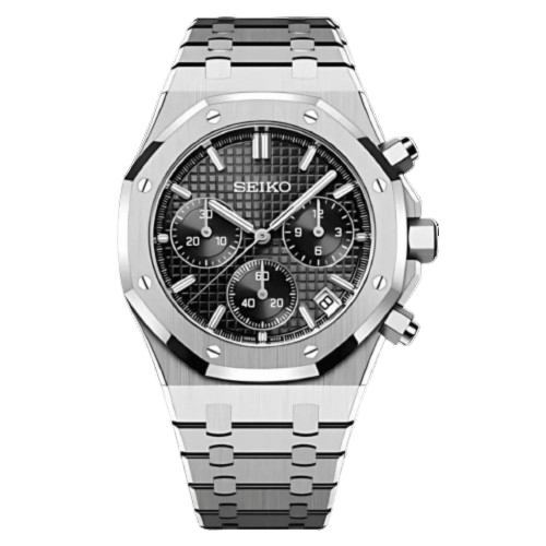 SEIKO MOD Royal Oak Black Dial