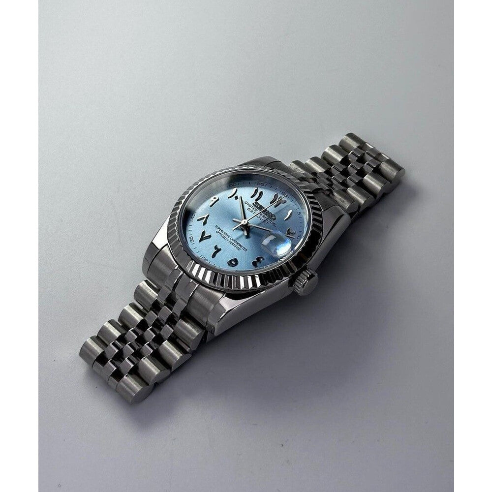 Seiko Mod Datejust Ice Blue Arabic Dial