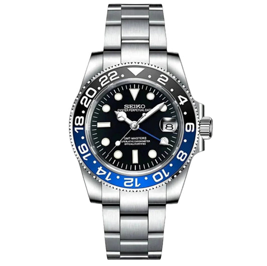 SEIKO MOD GMT Batman Black Blue