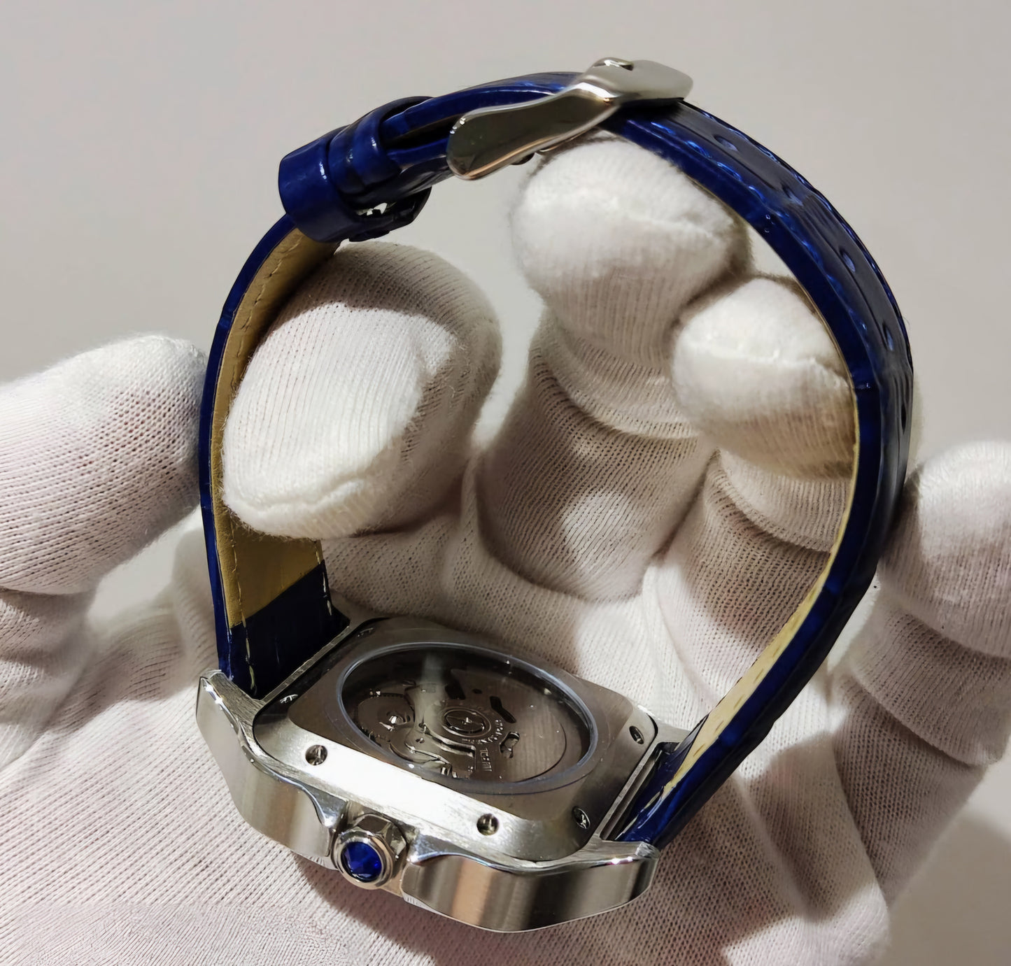 Seiko Mod Santos Blue Arabic Dial