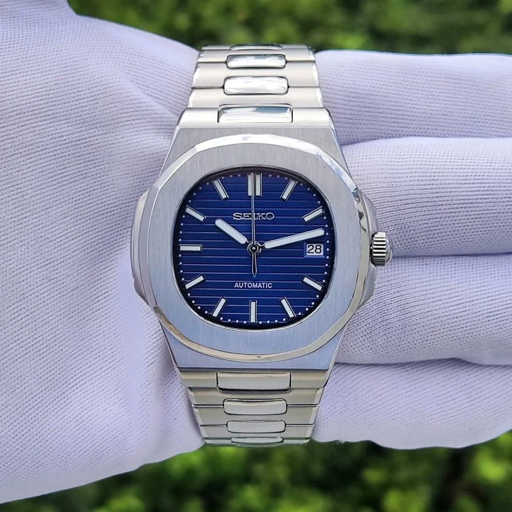 Seiko Mod Nautilus Blue Dial