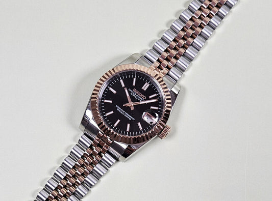 Seiko Mod Datejust Two Toned Black Dial