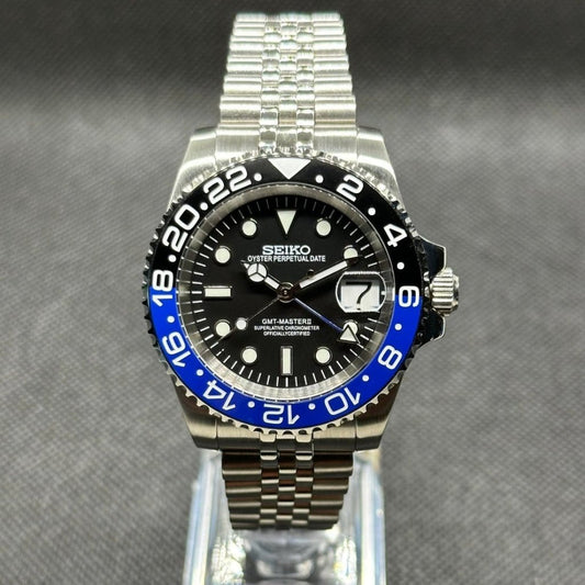 SEIKO MOD GMT Batman Black Blue