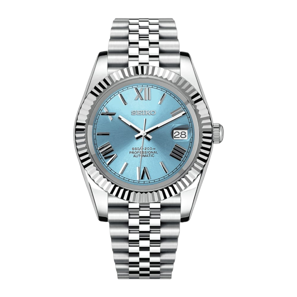 Seiko Mod Datejust Ice Blue Roman Dial